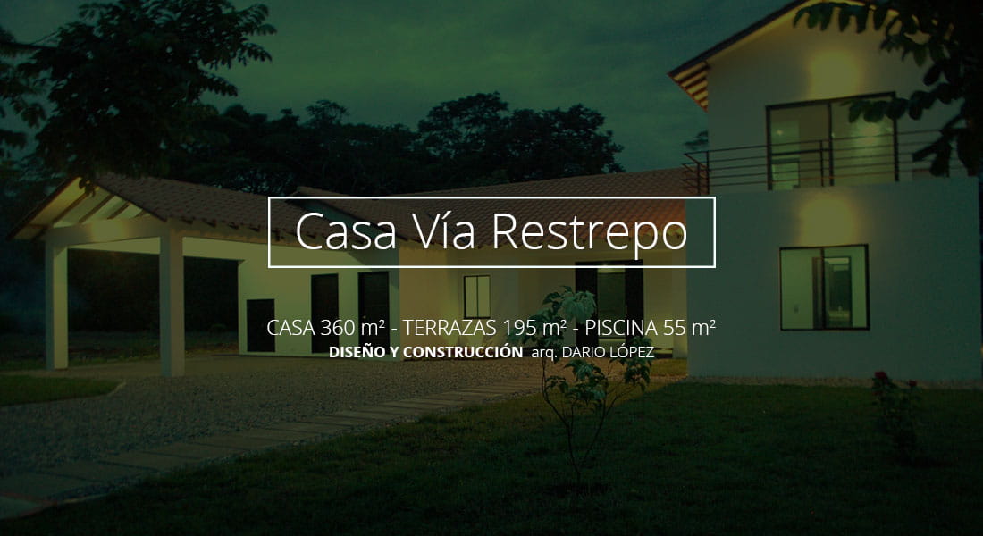 piscina Y fachada casa campestre restrepo